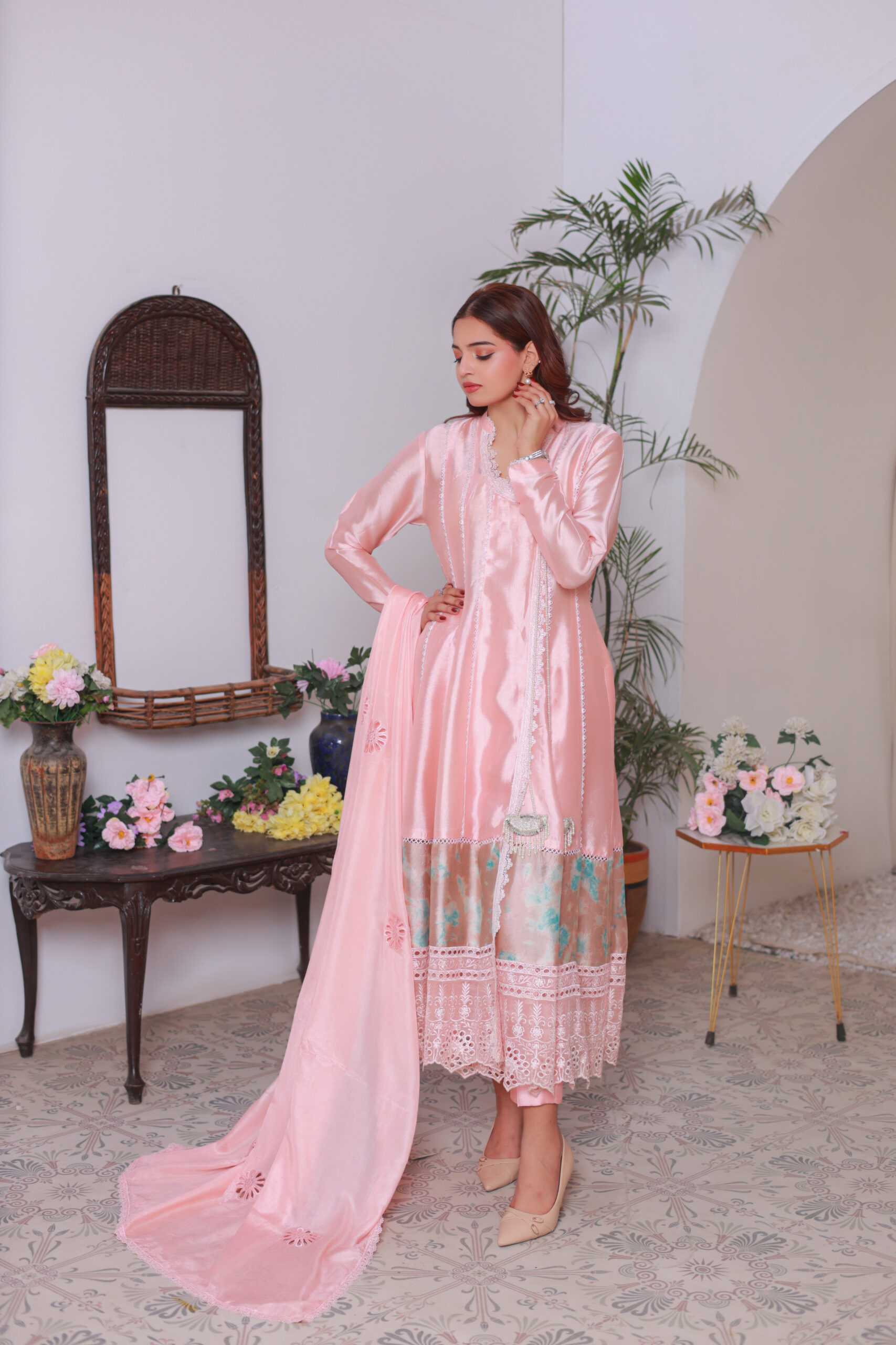 LINA Baby Pink Angharkha