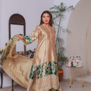 LINA Fawn and Green Dress